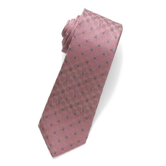 GUCCI Rose Men's Made In Italy Designer Silk Tie - Picture 1 of 1